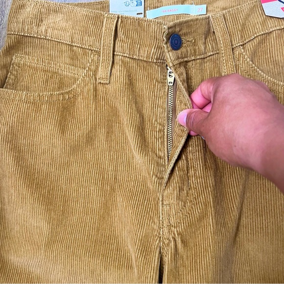 Levis 94 Baggy Dijon Corduroy Mid Rise‎ Straight Leg Dad Jeans - Picture 9 of 12